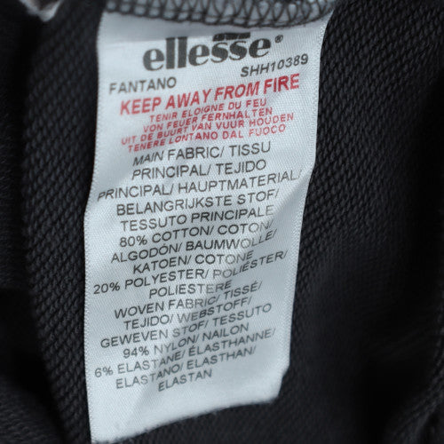 Ellesse Mens Black Pullover Hoodie M Cotton Blend Drawstring Pocket