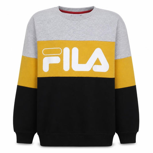 Front view of Fila Men's Multicoloured Logo Crew Neck Sweatshirt, size M