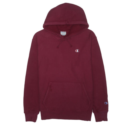 Champion Men's Red Pullover Hoodie L Regular Reverse Weave