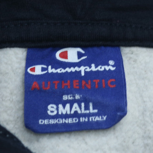 Champion Men's Grey Small Pullover Hoodie with Logo Detail