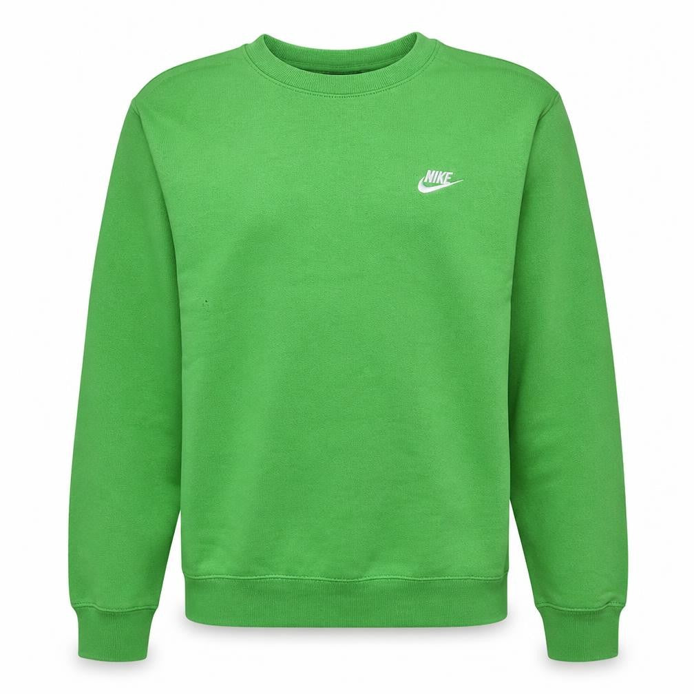 Front view of Nike Men's Green M Crew Neck Pullover Sweatshirt