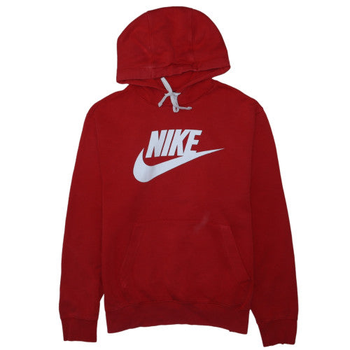 Nike Mens Red Pullover Hoodie Size L Graphic Fleece Sweatshirt