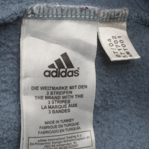 Adidas Mens Blue Fleece Pullover Sweatshirt L Sports Logo Vintage