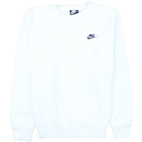 Nike Men's White Small Pullover Crew Neck Fleece Sweatshirt