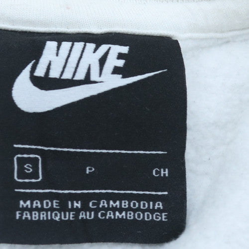 Nike Men's White Small Pullover Crew Neck Fleece Sweatshirt