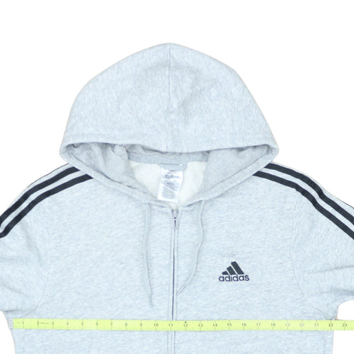 Adidas Men's Grey Full Zip Hoodie Size L Sportswear
