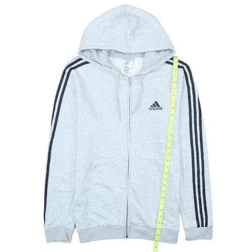 Adidas Men's Grey Full Zip Hoodie Size L Sportswear