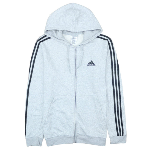 Adidas Men's Grey Full Zip Hoodie Size L Sportswear