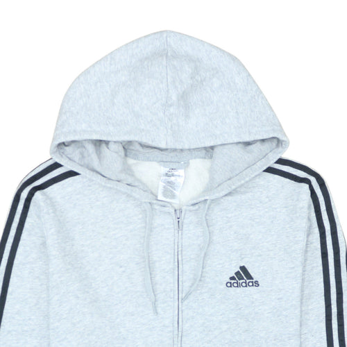 Adidas Men's Grey Full Zip Hoodie Size L Sportswear
