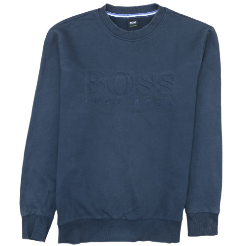 Hugo Boss Men's Blue Crew Neck Pullover Sweatshirt L