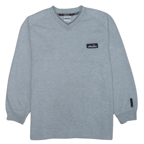 Ellesse Mens Grey V-Neck Pullover Sweatshirt Size M