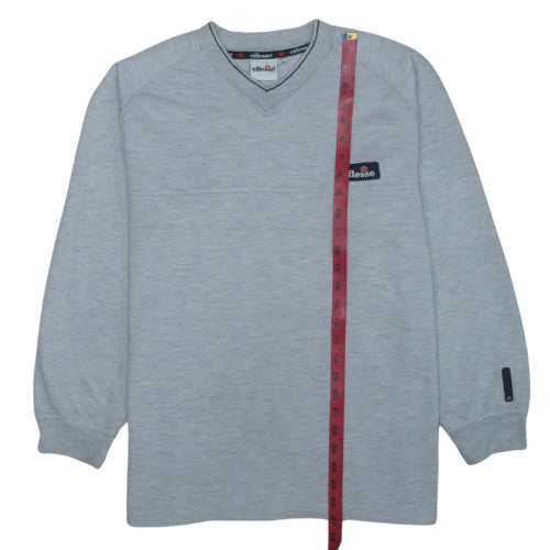 Ellesse Mens Grey V-Neck Pullover Sweatshirt Size M
