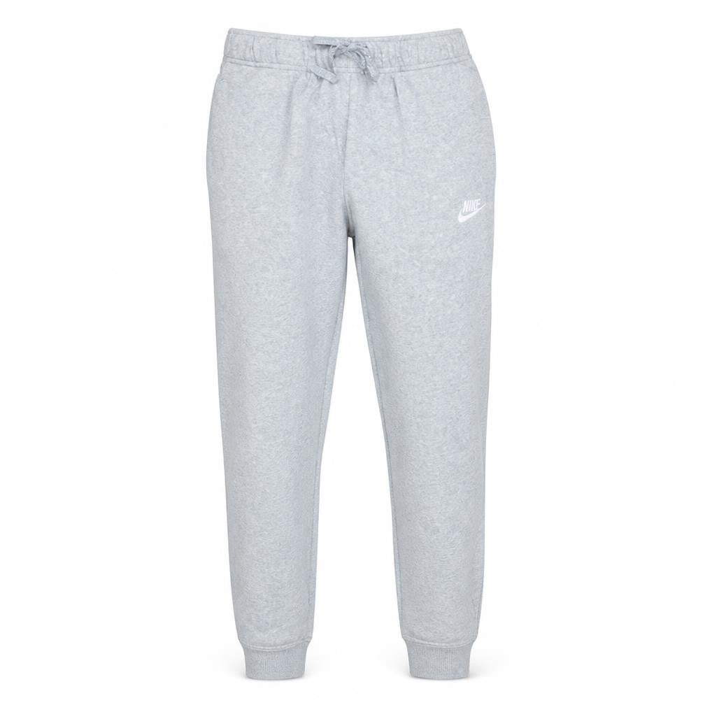 Front view of Nike Men's Grey Fleece Cuffed Sweatpants M Regular Fit