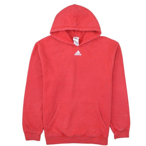 Adidas Men's Red Pullover Hoodie Fleece Medium Regular Fit