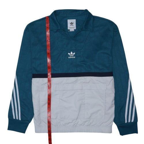 Adidas Men's Blue Collared Pullover Sweatshirt M Retro Sports Style