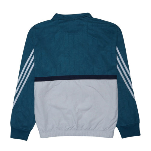 Adidas Men's Blue Collared Pullover Sweatshirt M Retro Sports Style