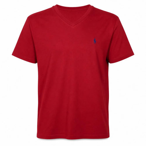 Polo Ralph Lauren Men's Red V-Neck Cotton T-Shirt XL