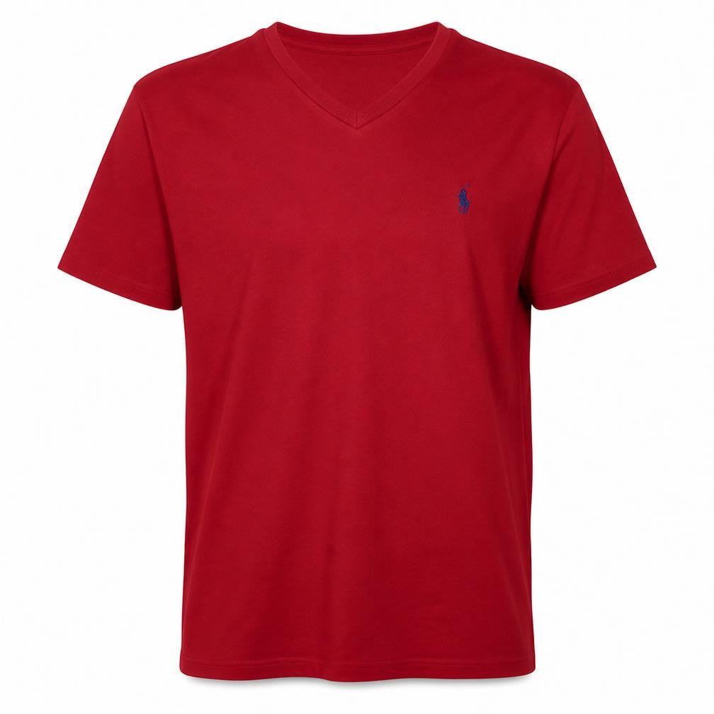 Polo Ralph Lauren Men's Red V-Neck Cotton T-Shirt XL