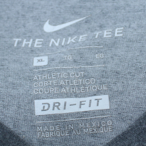 Nike Men’s Grey Dri-FIT Athletic T-Shirt XL Graphic Print Sports Tee