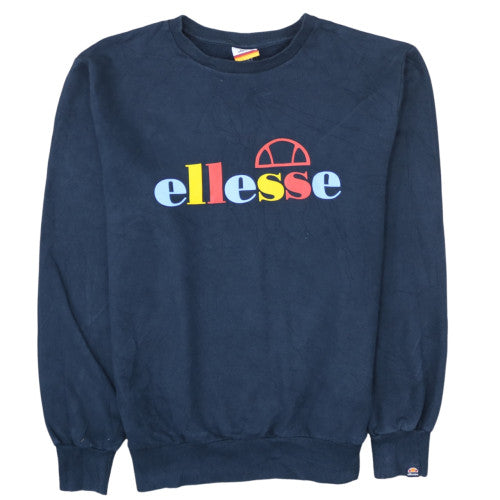 Ellesse Mens Navy Blue Crew Neck Sweatshirt XXL Classic Logo