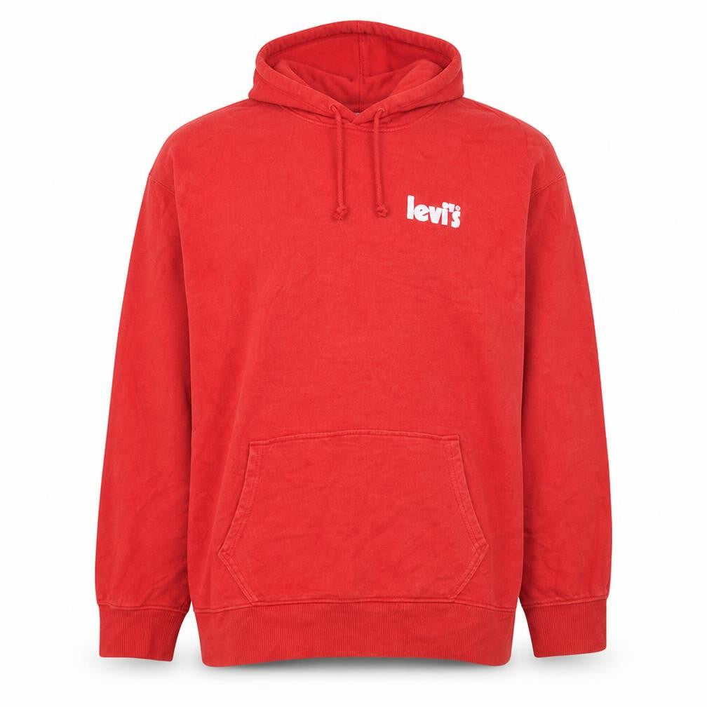 Front view of Levi's Men's Red Relaxed Fit Pullover Hoodie XXL