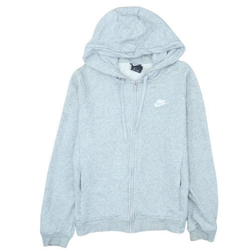 Nike Women Grey Full Zip Hoodie L - Classic Hooded Sweatshirt