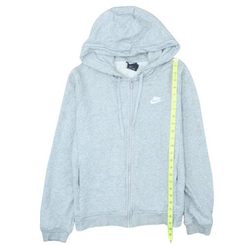 Nike Women Grey Full Zip Hoodie L - Classic Hooded Sweatshirt
