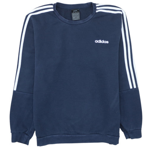 Adidas Men's Navy Blue Crew Neck Pullover Sweatshirt Size L