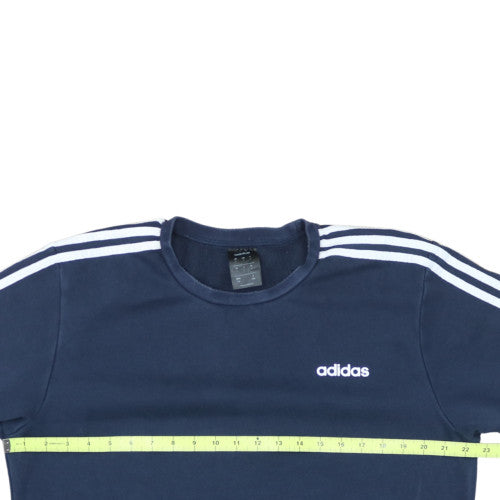 Adidas Men's Navy Blue Crew Neck Pullover Sweatshirt Size L