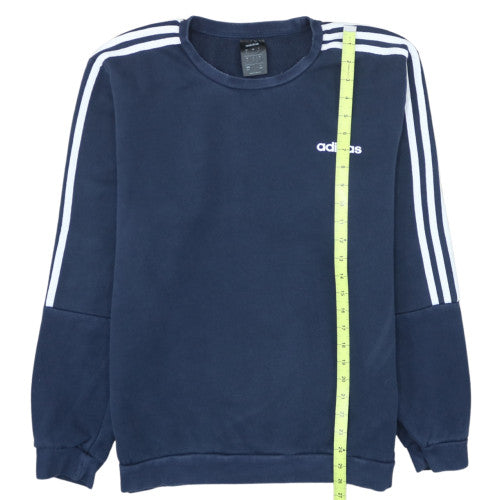 Adidas Men's Navy Blue Crew Neck Pullover Sweatshirt Size L