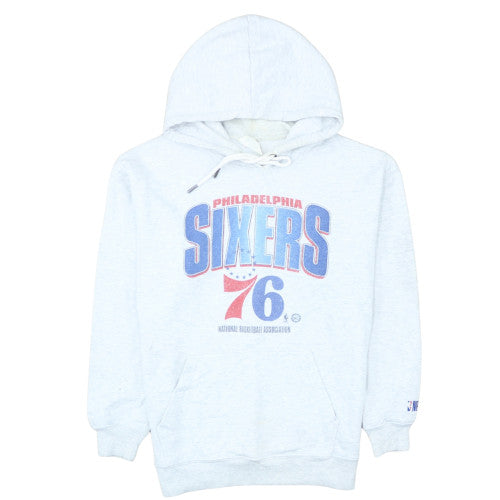 NBA Men's White Small Pullover Hoodie with Philadelphia 76ers Logo