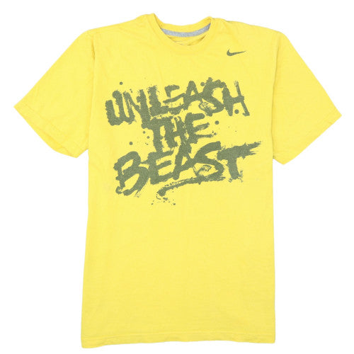 Nike Men's Yellow XL Graphic Sports T-Shirt 'Unleash The Beast'