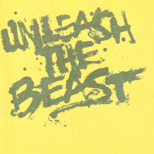 Nike Men's Yellow XL Graphic Sports T-Shirt 'Unleash The Beast'