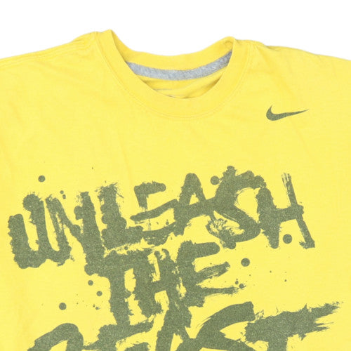 Nike Men's Yellow XL Graphic Sports T-Shirt 'Unleash The Beast'
