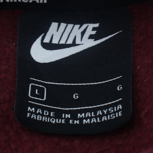 Nike Air Men's Red Pullover Hoodie L Sports Fleece Sweatshirt