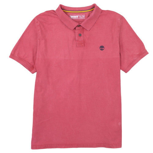 Timberland Men's Red Regular Fit Cotton Short Sleeve Polo XL