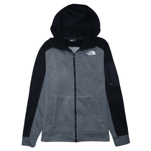 The North Face Men Grey Full Zip Hoodie Fleece Jacket M