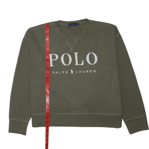 Polo Ralph Lauren Womens Khaki Green XL Sweatshirt Crew Neck Pullover