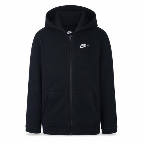 Nike Boys Black Full Zip Hoodie XL 158-170cm Fleece Lined Casual Top