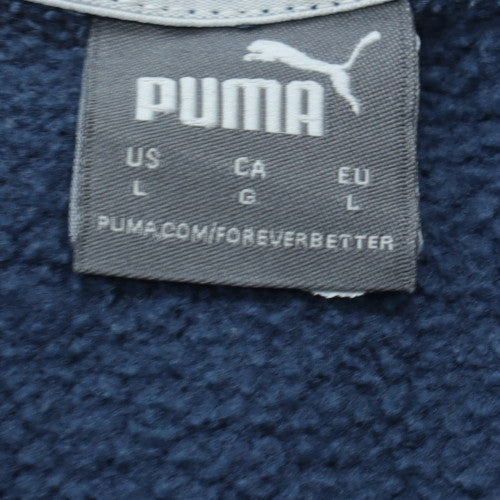 Puma Womens Navy Blue Logo Crew Neck Sweatshirt Size L