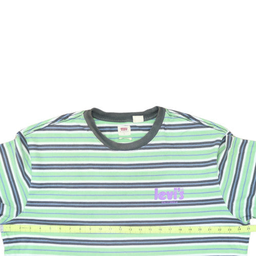 Levi's Men’s Multicoloured Striped Crew Neck Cotton T-Shirt L