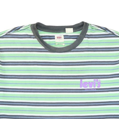 Levi's Men’s Multicoloured Striped Crew Neck Cotton T-Shirt L