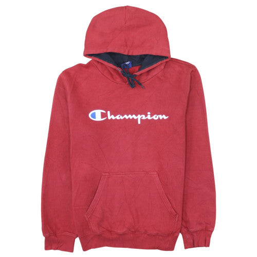 Champion Men's Red Pullover Hoodie Medium Fleece Sweatshirt