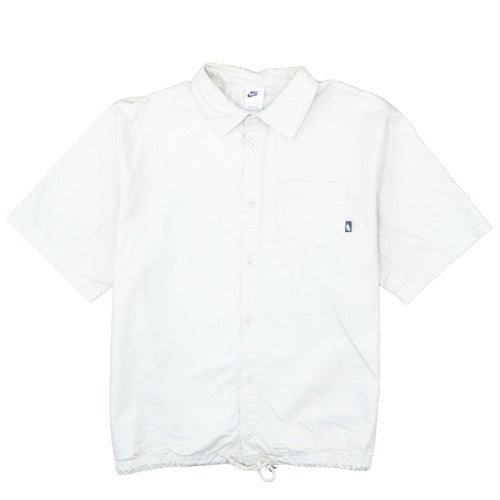 Nike Men's White Cotton Short Sleeve Button-Up Shirt Size L