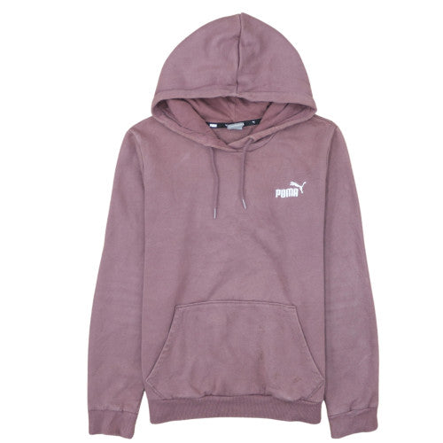 Puma Women's Mauve Pullover Hoodie Size M Embroidered Logo Cotton Blend