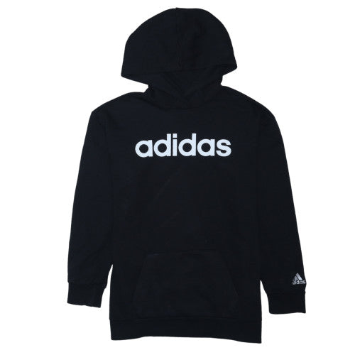 Adidas Mens Black XS Pullover Hoodie Embroidered Logo Lightweight