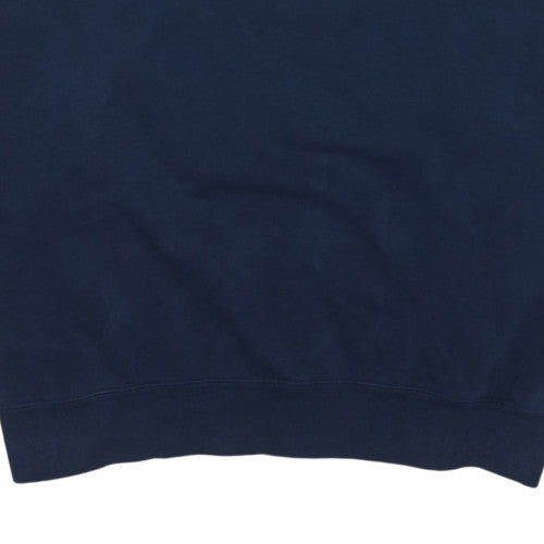 Nike Women's Navy Blue Pullover Sweatshirt L Athletic Logo Cotton Blend