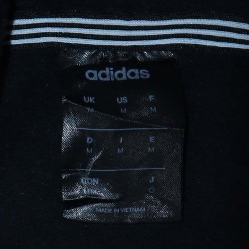Adidas Men’s Black Pullover Hoodie M Logo 3-Stripes Sportswear