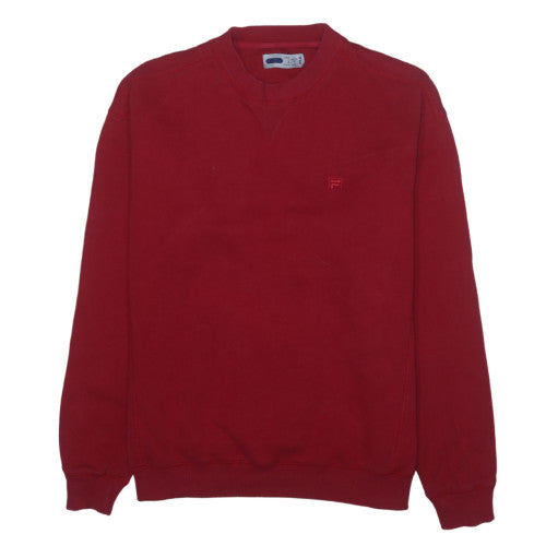 Fila Mens Red Crew Neck Sweatshirt L Classic Cotton