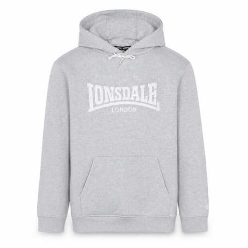 Lonsdale London Men's Grey Pullover Hoodie Size M Classic Logo Sweatshirt